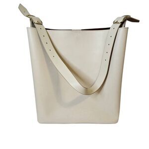 Mark & Graham cream colored leather Italian tote/bag.